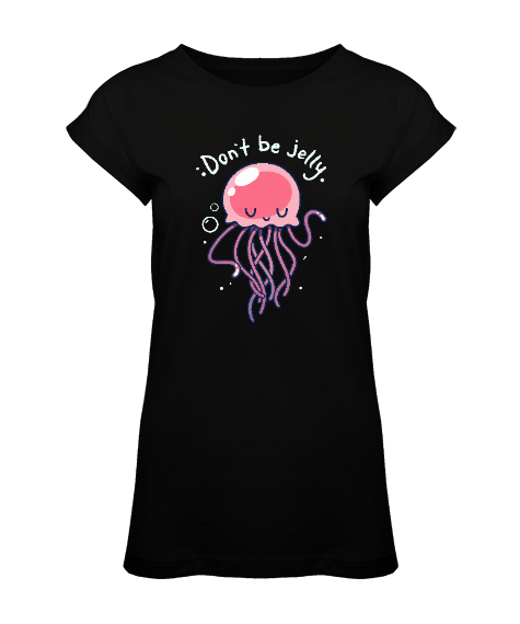 Tisho - Jellyfish - Sevimli Denizanası Siyah Kadın Tunik