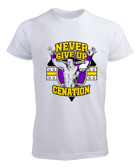 Tisho - John Cena Never Give Up CENATION Baskılı Erkek Tişört