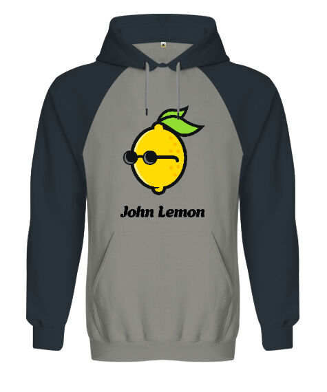 Tisho - John Lemon V1 Gri/Füme Orjinal Reglan Hoodie Unisex Sweatshirt