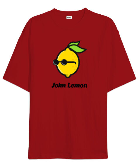Tisho - John Lemon V1 Kırmızı Oversize Unisex Tişört