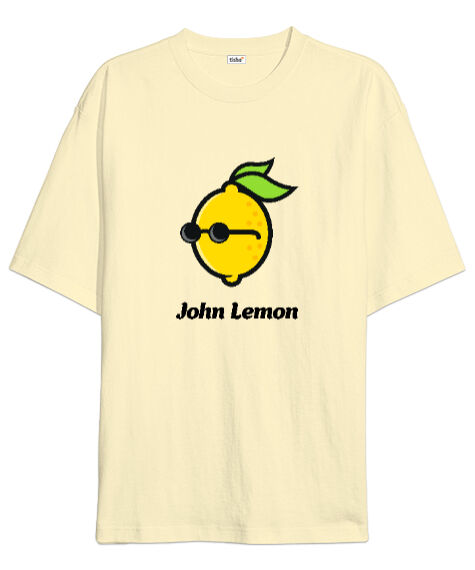 Tisho - John Lemon V1 Krem Oversize Unisex Tişört
