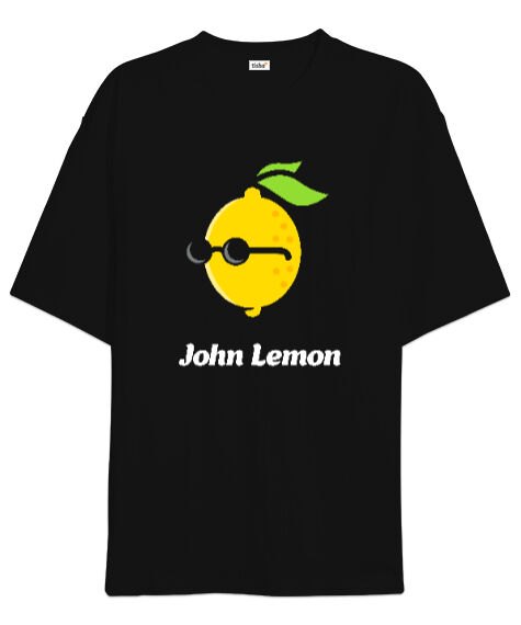 Tisho - John Lemon V1 Siyah Oversize Unisex Tişört