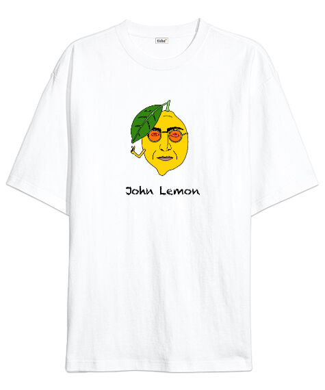 Tisho - John Lemon V2 Beyaz Oversize Unisex Tişört