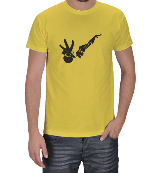 Johnny Bravo Sarı Erkek Tişört