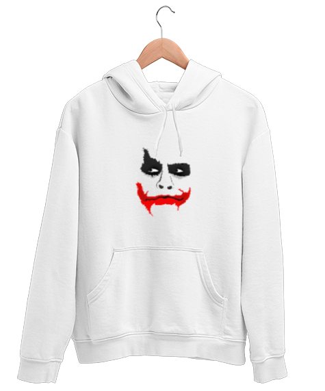Tisho - Joker Beyaz Unisex Kapşonlu Sweatshirt