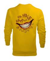 Joker hahahaha Sarı Erkek Sweatshirt - Thumbnail