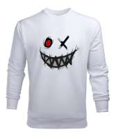 Joker Smile Beyaz Erkek Sweatshirt - Thumbnail