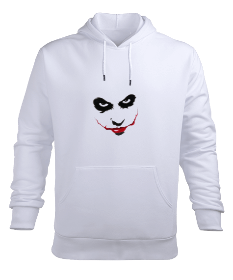 Tisho - Joker Sweatshirt Erkek Beyaz Erkek Kapüşonlu Hoodie Sweatshirt