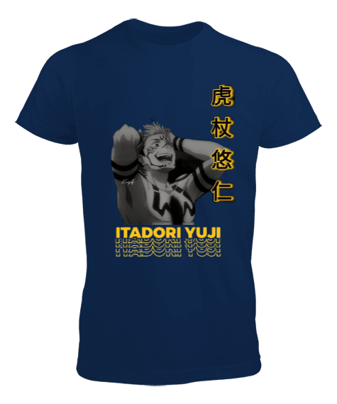 Tisho - Jujutsu Kaisen Yuji Itadori Anime Tasarım Baskılı Erkek Tişört