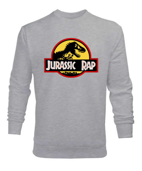Tisho - Jurrasic Rap Gri Erkek Sweatshirt