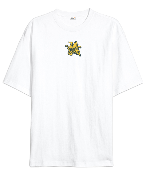 Tisho - JUST DO Beyaz Oversize Unisex Tişört