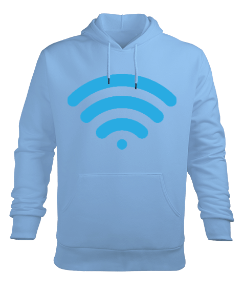 Tisho - Kablosuz Sinyal Deseni Erkek Kapüşonlu Hoodie Sweatshirt