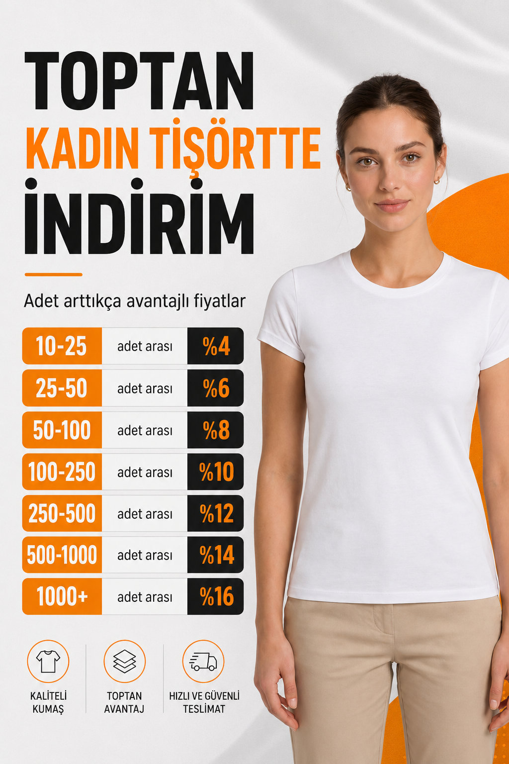 Kadın Beyaz Baskısız Toptan Tişört - Tisho