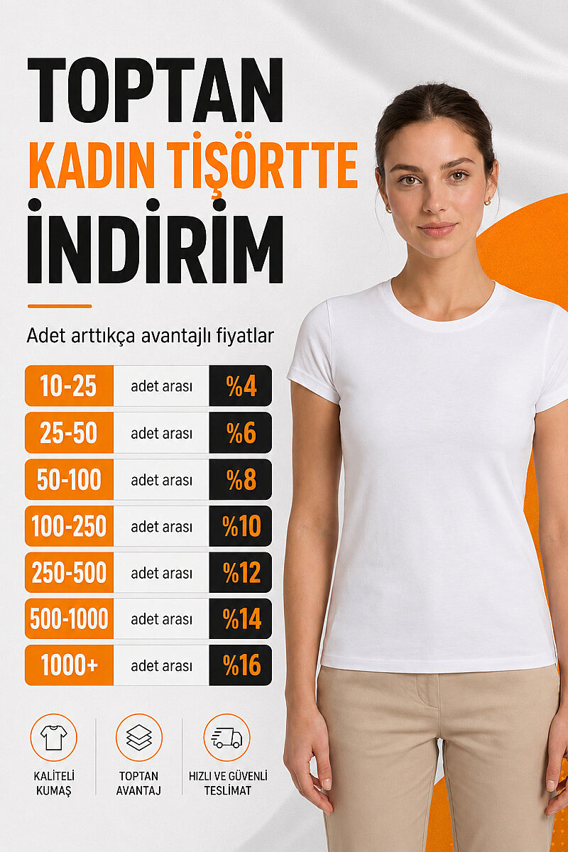 Kadın Beyaz Baskısız Toptan Tişört - Tisho