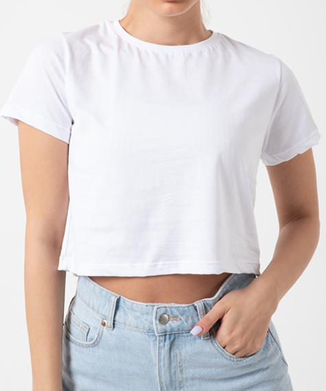 Tisho - Kadın Crop Basic Tişört