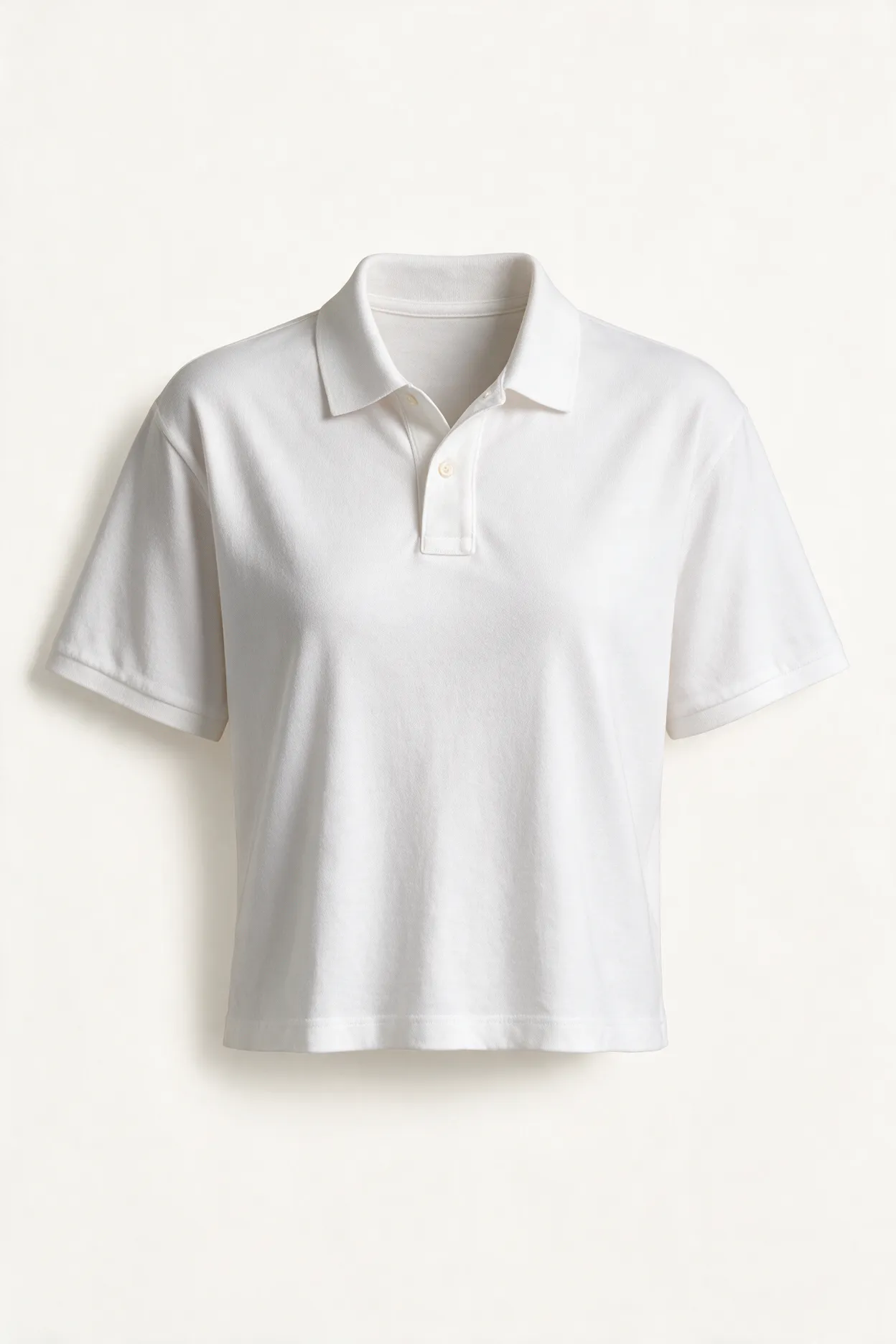 Kadın Crop Polo Yaka Tişört - 