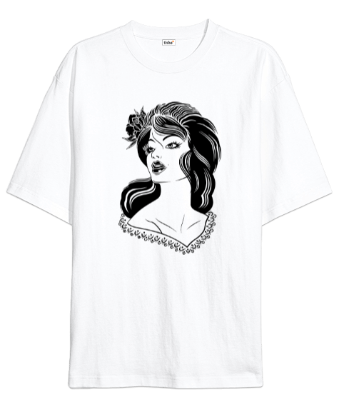 Tisho - Kadın Figürlü Oversize Unisex Tişört