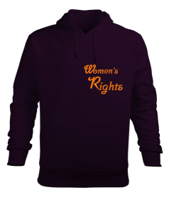 Kadın Hakları - Kapüşonlu - Koyu Mor -Sweatshirt Erkek Kapüşonlu Hoodie Sweatshirt - Thumbnail