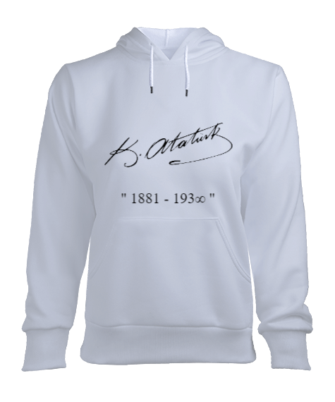 Tisho - Kadın KEMAL ATATÜRK İMZALI Kapüşonlu Hoodie Sweatshirt Womens Hooded Hoodie Sweatshirt Kadın Kapşonlu Hoodie Sweatshirt