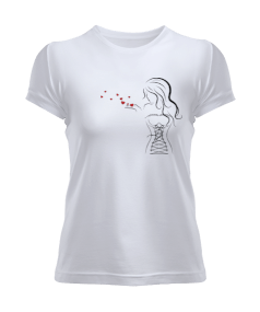 Tisho - Kadın Kısa Kol İnsan Desenli Tshirt Kadın Tişört Kadın Tişört