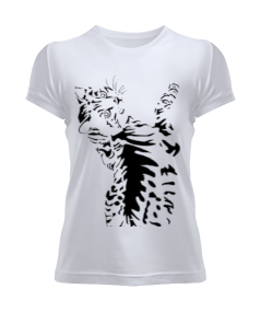 Tisho - Kadın Kısa Kol Kedi Desenli Tshirt Kadın Tişört Kadın Tişört