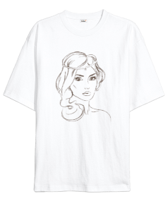 Tisho - Kadın Siluetli Oversize Unisex Tişört