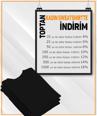 Kadın Siyah Baskısız Toptan Sweatshirt - Tisho