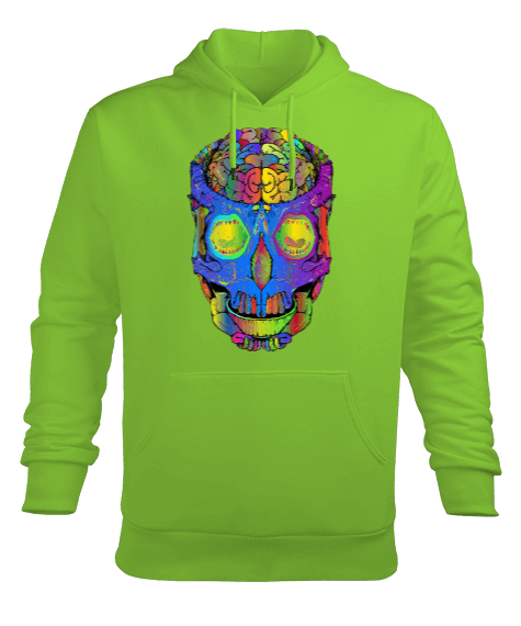 Tisho - Kafatası Figürlü Erkek Kapüşonlu Hoodie Sweatshirt