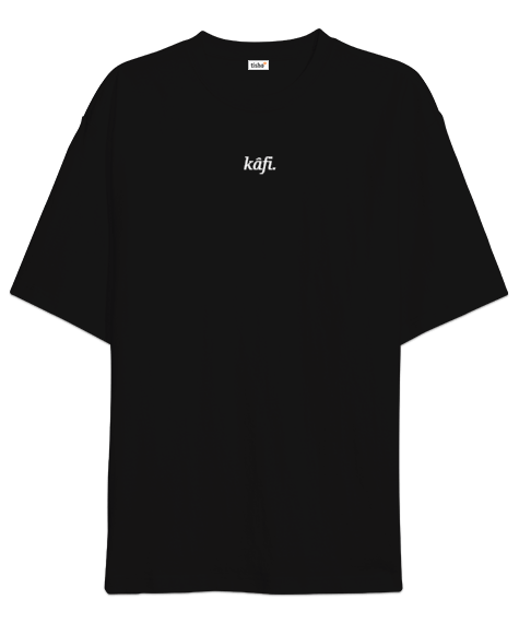 Tisho - Kafi Yazı Baskılı Oversize Unisex T-shirt Oversize Unisex Tişört