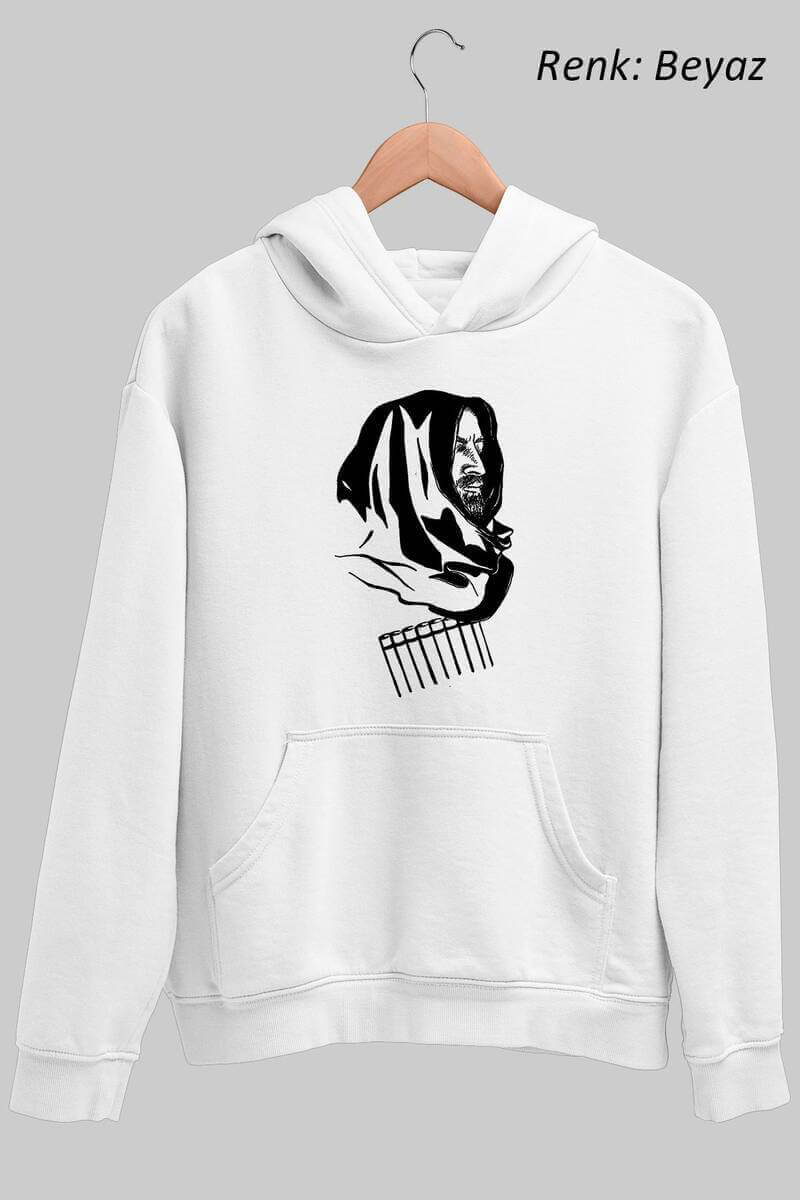 Tisho - Kafkas Adam Figürlü Unisex Kapüşonlu Sweatshirt