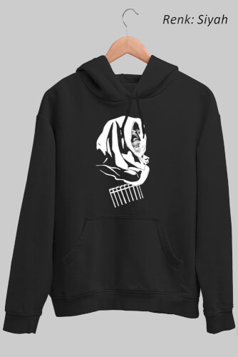 Kafkas Adam Figürlü Unisex Kapüşonlu Sweatshirt - Thumbnail