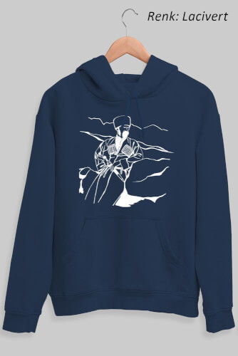 Kafkas Çizim Unisex Kapüşonlu Sweatshirt - Tisho