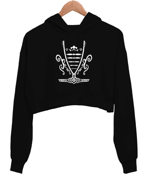 Tisho - Kafkas elbisesi. Kadın Crop Hoodie Kapüşonlu Sweatshirt