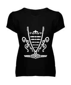 Kafkas elbisesi. Kadın V Yaka Tişört - Tisho