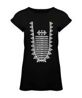 Kafkas elbisesi,Çerkes,abhazya,Kafkas,karaçay çerkesya,kabardino balkarya,Kuzey Osetya,İnguşetya,çeç Siyah Kadın Tunik - Tisho