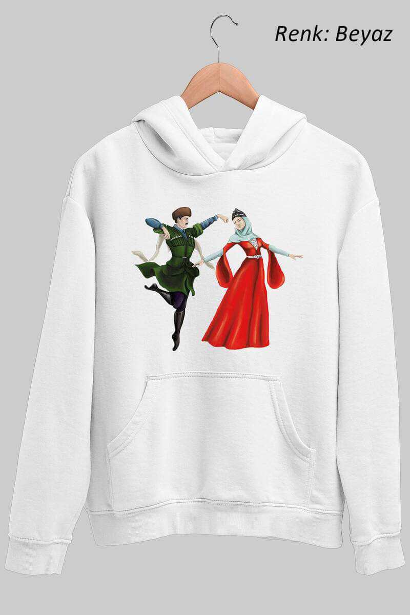 Tisho - Kafkas Figürlü Unisex Kapüşonlu Sweatshirt