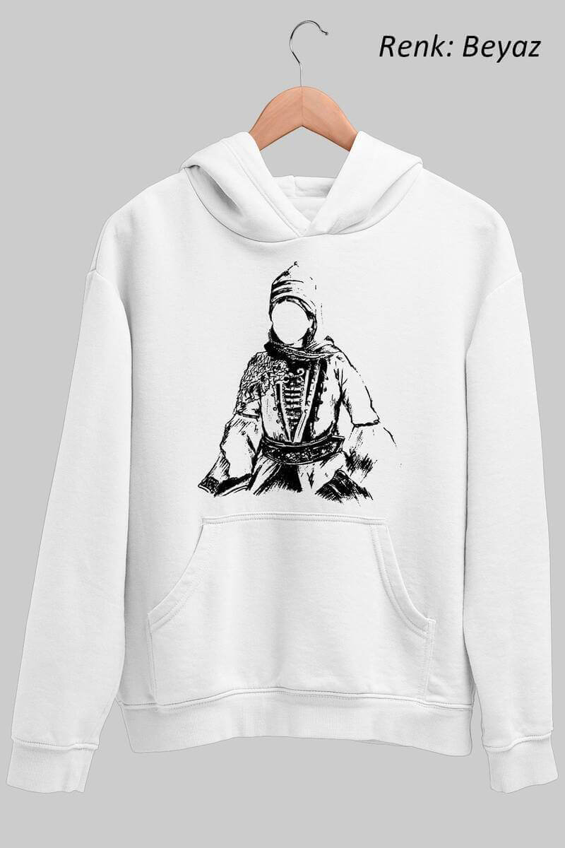 Tisho - Kafkas Kadını Çizim Unisex Kapüşonlu Sweatshirt