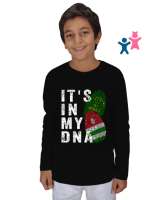 Kafkas,abhazya,Çerkes,abhazya Bayrağı,adiga logosu. Siyah Çocuk Unisex Uzunkollu - Tisho