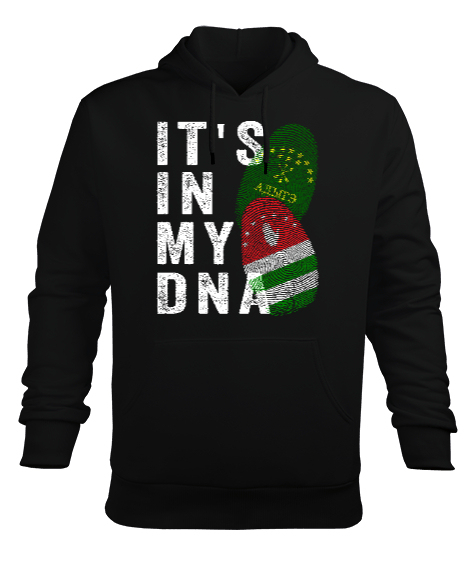 Tisho - Kafkas,abhazya,Çerkes,abhazya Bayrağı,adiga logosu. Siyah Erkek Kapüşonlu Hoodie Sweatshirt