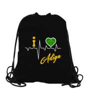 Kafkas,Çerkes,Çerkes Bayrağı, adiga logosu. Siyah Büzgülü Spor Çanta - Tisho