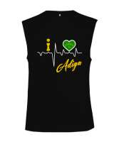 Kafkas,Çerkes,Çerkes Bayrağı, adiga logosu. Siyah Kesik Kol Unisex Tişört - Tisho