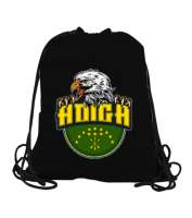Kafkas,Çerkes,Kafkas,Çerkes Bayrağı, adiga logosu. Siyah Büzgülü Spor Çanta - Tisho