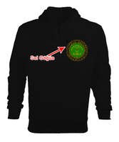 Kafkas,Çerkes,Kafkas,Çerkes Bayrağı, adiga logosu. Siyah Erkek Kapşonlu Fermuarlı - Tisho