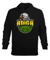 Kafkas,Çerkes,Kafkas,Çerkes Bayrağı, adiga logosu. Siyah Erkek Kapüşonlu Hoodie Sweatshirt - Tisho