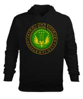 Kafkas,Çerkes,Kafkas,Çerkes Bayrağı, adiga logosu. Siyah Erkek Kapüşonlu Hoodie Sweatshirt - Tisho