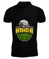 Kafkas,Çerkes,Kafkas,Çerkes Bayrağı, adiga logosu. Siyah Erkek Kısa Kol Polo Yaka - Tisho