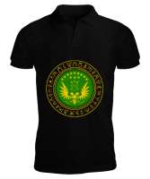 Kafkas,Çerkes,Kafkas,Çerkes Bayrağı, adiga logosu. Siyah Erkek Kısa Kol Polo Yaka - Tisho