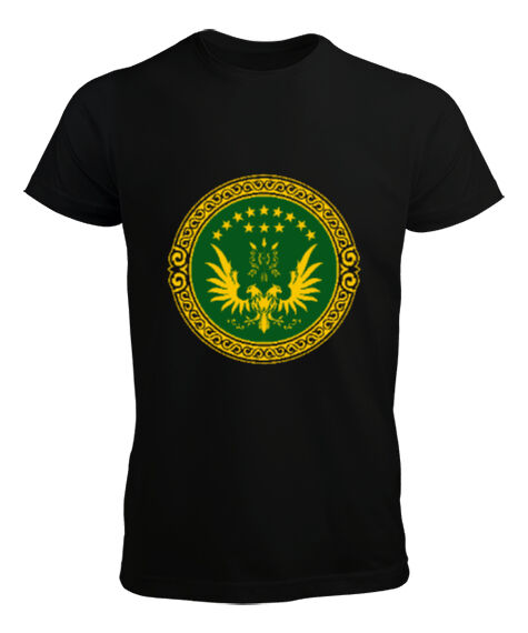 Tisho - Kafkas,Çerkes,Kafkas,Çerkes Bayrağı, adiga logosu. Siyah Erkek Tişört