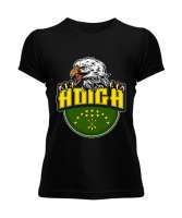 Kafkas,Çerkes,Kafkas,Çerkes Bayrağı, adiga logosu. Siyah Kadın Tişört - Tisho