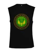 Kafkas,Çerkes,Kafkas,Çerkes Bayrağı, adiga logosu. Siyah Kesik Kol Unisex Tişört - Tisho